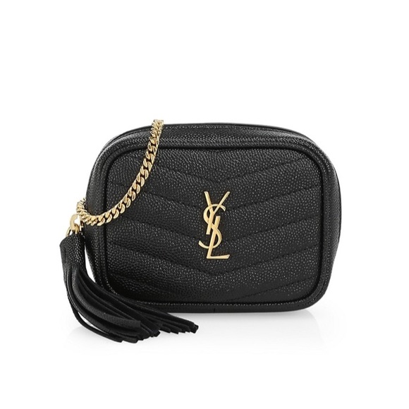 MSRP$1195 NWT! BNIB! YSL Saint Laurent Lou Baby Quilted Grain de Poudre Belt Bag - Picture 3 of 16